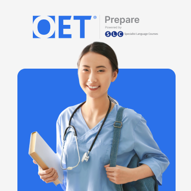 Picture of OET Prepare course levels covering Level 1 Skilled, Level 2 Intermediate and Level 3 Advanced